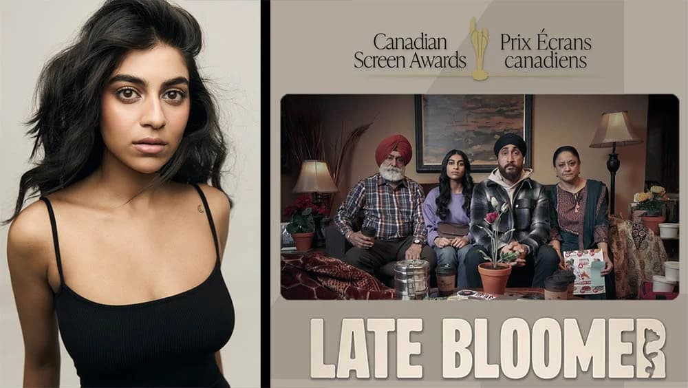 Ashley Ganger portrait alongside artwork for Late Bloomer